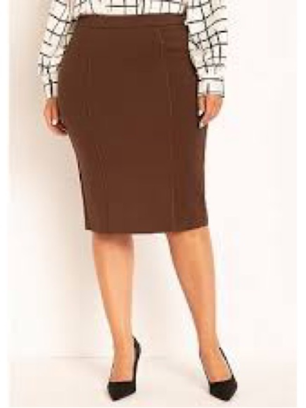 Eloquii Chocolate Brown Pencil Skirt SZ 18